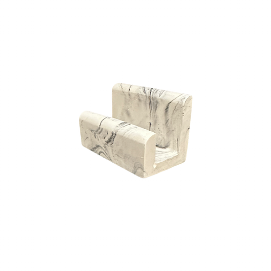 Concrete business card holder- white marble